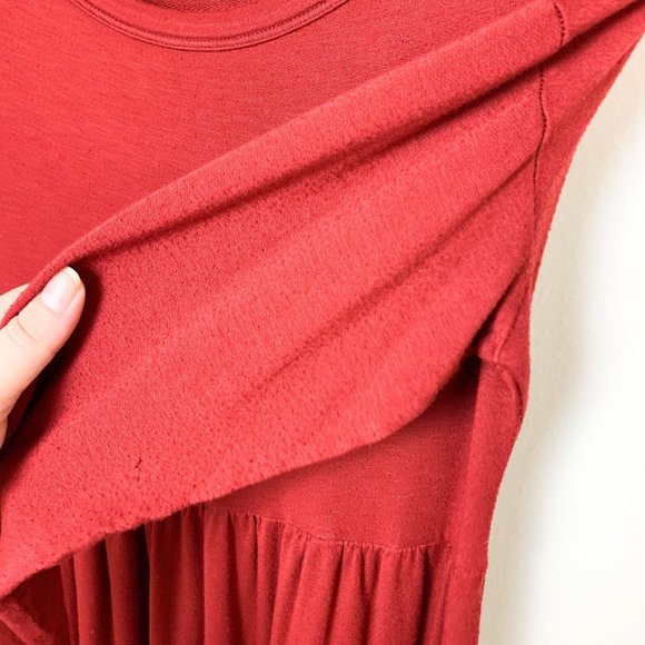 Baea brick red long sleeve tunic top small - Picture 5 of 7